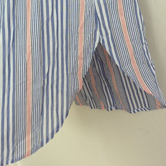 NWT Gap Body Blue White Vertical Striped Light Weight Tie Tank Top - Size S - Picture 5 of 8